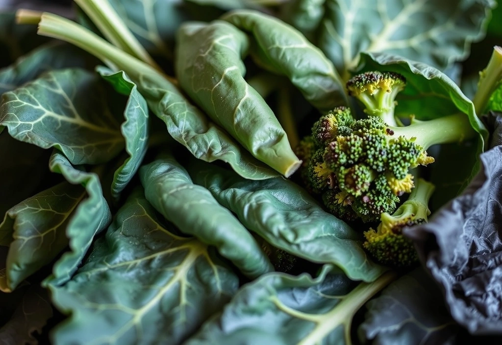 Ilustración de alimentos ricos en Vitamina K